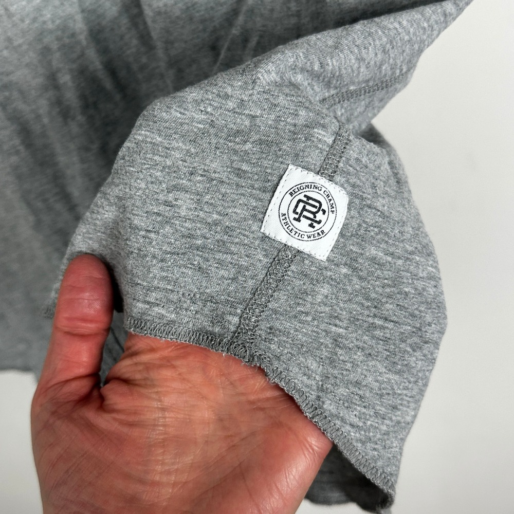 Reigning Champ Canada Grey Short Sleeve Crew Neck T-Shirt Mens Size Large Tee - Picture 5 of 9